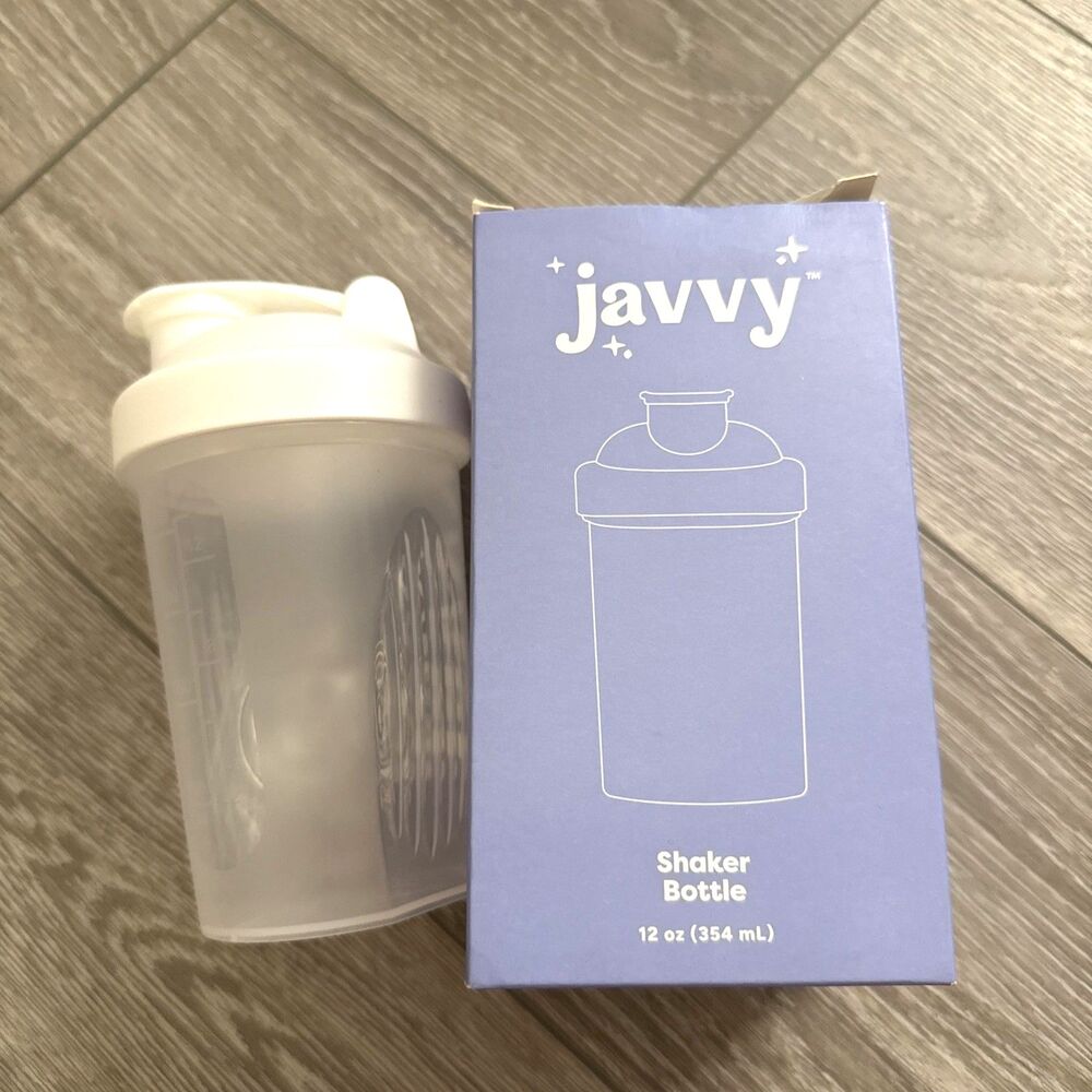 Javvy 12oz Protein Powder Smoothie Shaker Bottle BPA Free Reusable NEW IN BOX